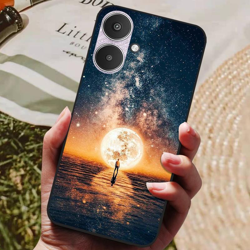 For Xiaomi Redmi 13C 5G Case Redmi13C Cool Painted Silicone TPU Soft Cover for Xiaomi Redmi 13C 5G Cases Black Protective Shells