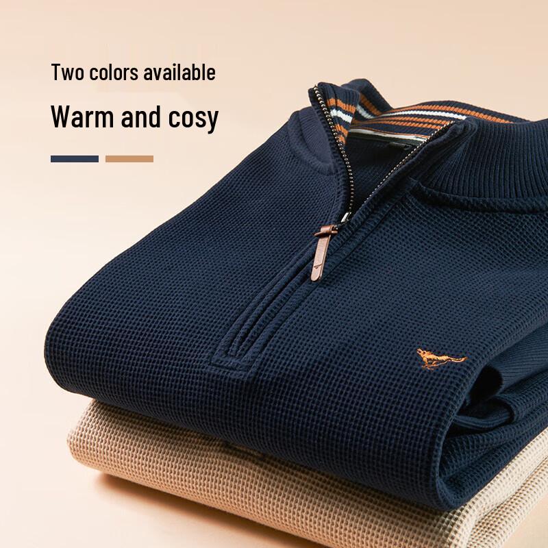 SEPTWOLVES Men's Waffle Knit Mock Neck T-shirt