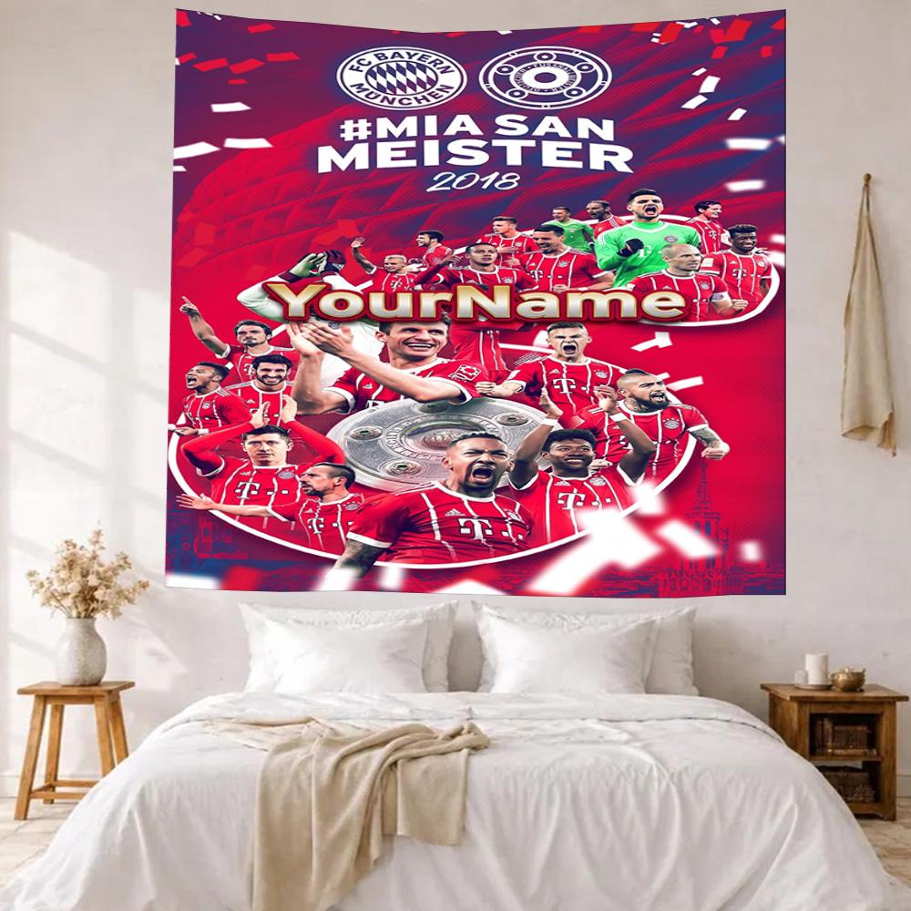 Bayern Munich Custom Your Name Wall Decor Tapestry Art For Pet Memorial Birthdaywedding Party Backdrop Family Gift