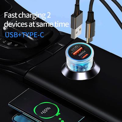 48W Autoladegerät Dual USB QC3.0 Schnellladung für IPhone Samsung Xiaomi PD Ladeadapter mit Digitalanzeige Autozubehör