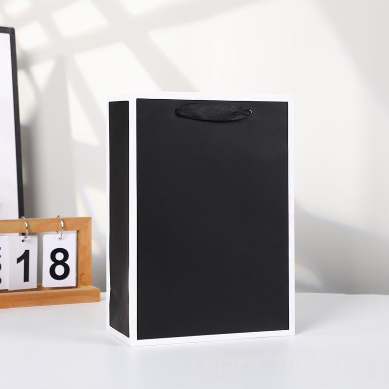 12/30pcs luxury paper gift bags minimalist color block tote bags with satin ribbon handles for clothing and presents party