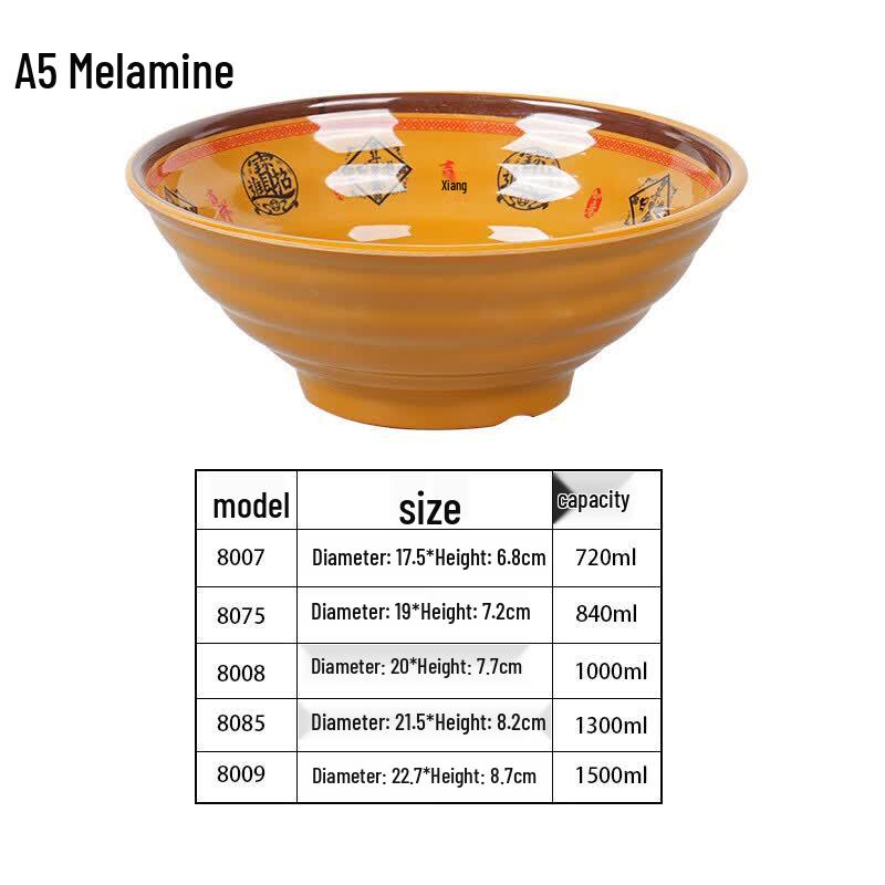 Di Ruien A5 Melamine Restaurant Noodle & Soup Bowls