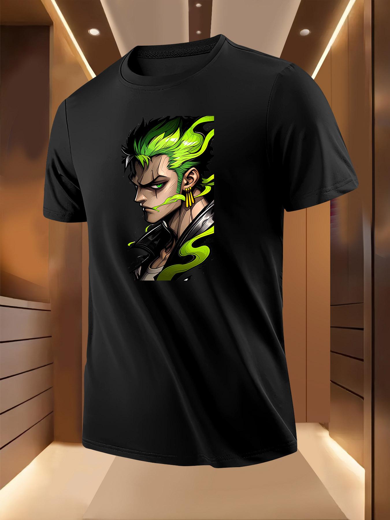Green Hair Cool Guy Print - Breathable Lightweight Polyester T-shirt XS