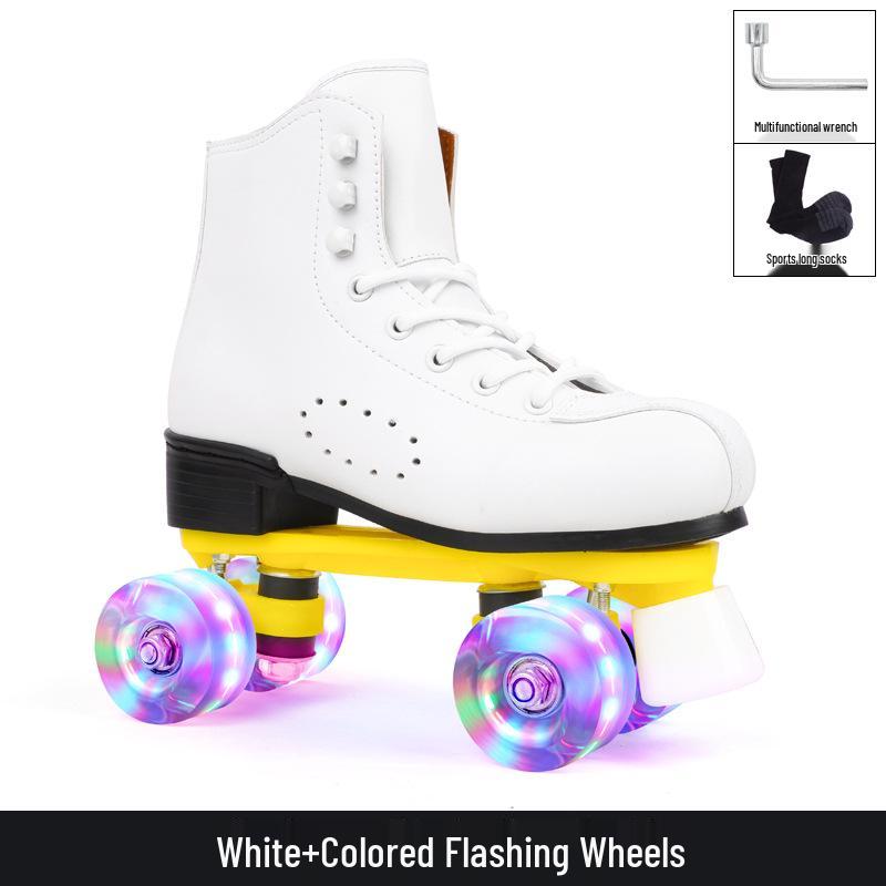 

Дышащие, износостойкие двухрядные роликовые коньки с мигающими колесами для взрослых и детей 39