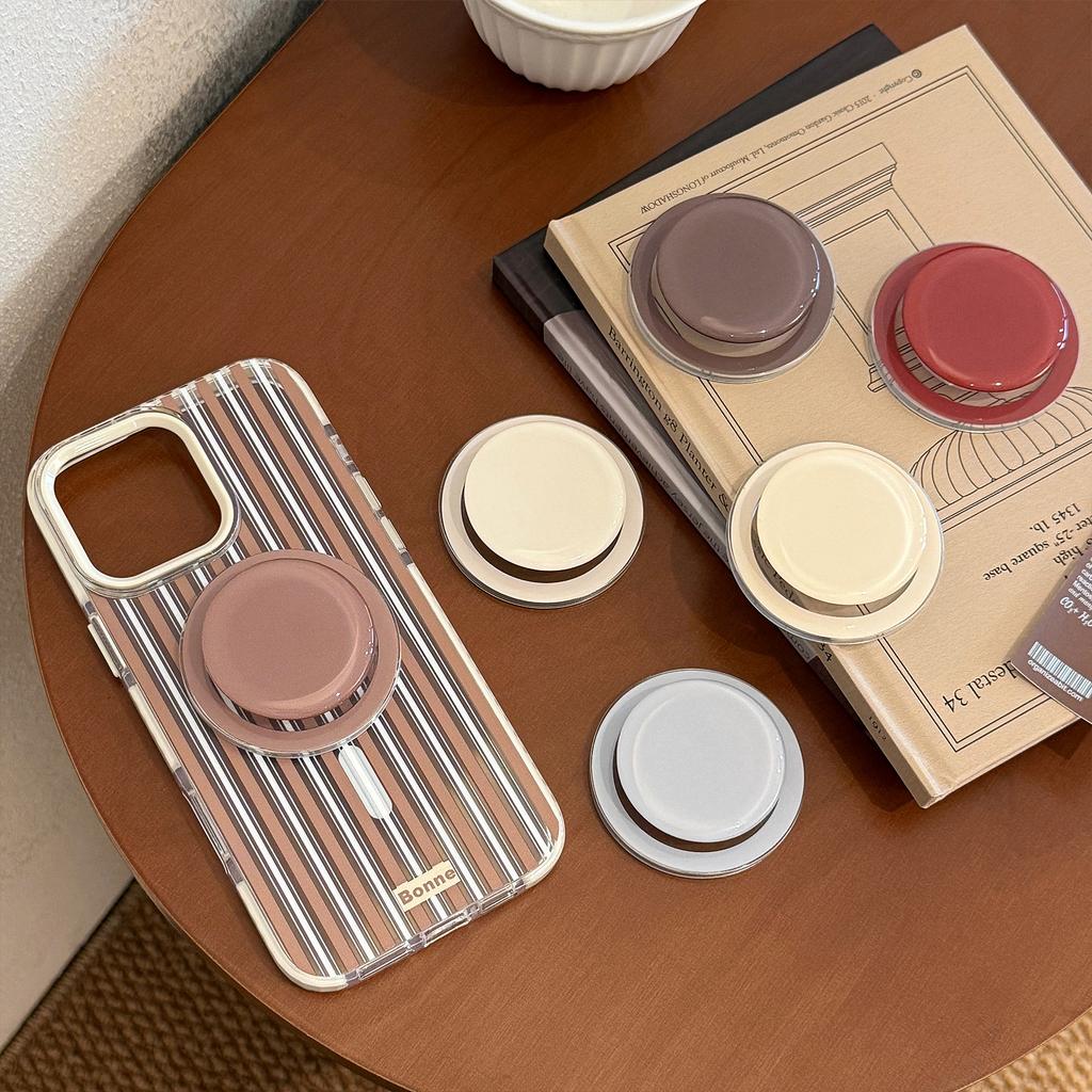 Ins Style Solid Color Simple Magnetic MagSafe Mobile Phone Holder Small Fresh Candy Color Retractable High-end Sense