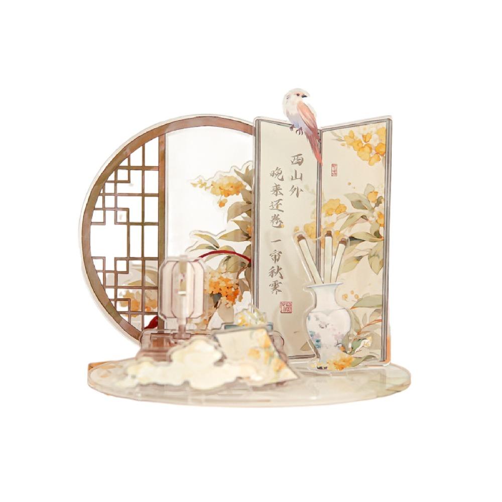 

Kawaii Ancient 3D Flowers Ornament Exquisite Acrylic Standable Display Ornaments Bedroom Style 3