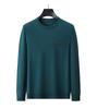 Men's Slim Fit Long-Sleeve T-Shirt, Round Neck, Solid Color, Roma Fabric, Pullover, Printed Sweatshirt
