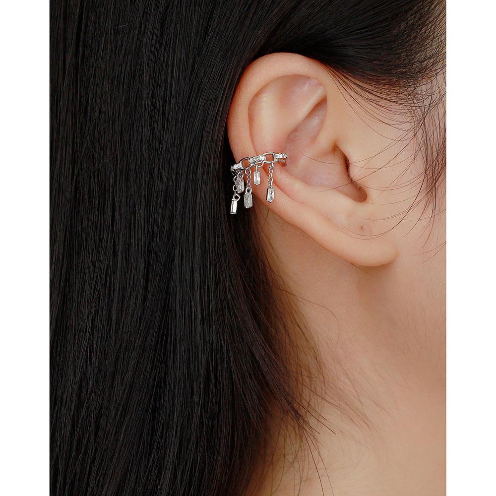 YHE0570 S925 Sterling Silver Tassel Ear Cuff for Women - No Piercing, Niche Design, High-End Earrings