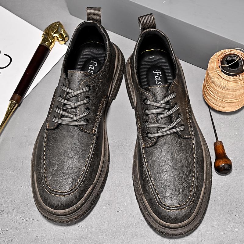 Handmade Retro Genuine Leather Men Shoes Comfortable Casual Leather Shoes Moccasins Man Flats Shoes
