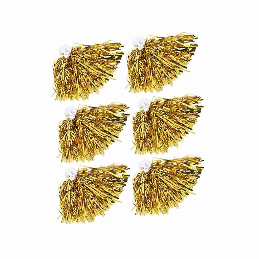 6pcs Cheer Er Pom Poms Cheer Sports Party Dance Accessories (golden)