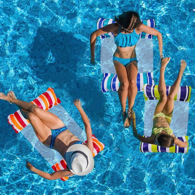 Foldable Double Color Inflatable Floating Raft For Water Fun In Outdoor Swimming Pool Eco-friendly Pvc Material 115*66cm