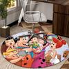 The Flint-stones Family round carpet Chair cushion Round Entryway Rug, Soft Round Rugs for Living Room, Bedroom, Circle Carpet decor gifts
