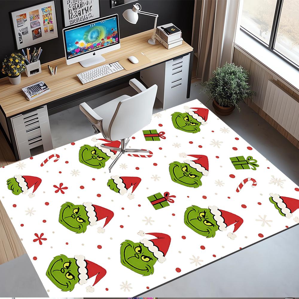 Grinch Printed Carpet Rug for Office Chair Living Room Bedroom Kitchen Room Decor Gifts