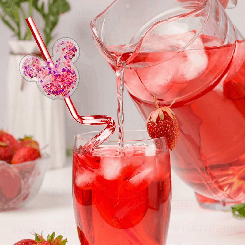 PVC Creative Bar Party Straw Children's Card Birthday Decoration Food Grade Plastic Straw Toys Multiple Styles for Household Use