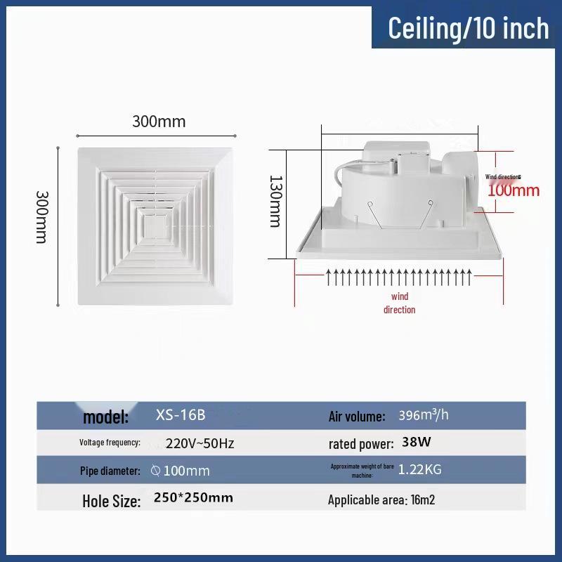 Ceiling-Mounted Silent Ventilation Fan for Kitchen and Bathroom