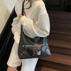 Fashion high-grade texture pu rivet large-capacity women's commuter bag exquisite locomotive underarm shoulder messenger bag