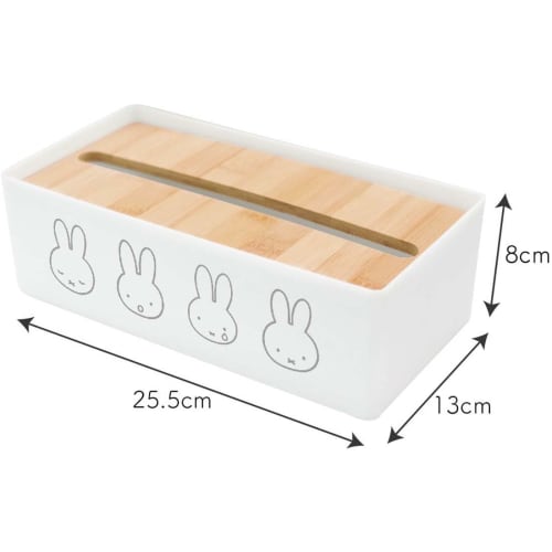 Okato Miffy Kitchen Paper Case, Fits Boxed Tissues, Non-Slip Backing, 25.5cm Wide x 13cm Deep x 8cm High