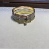 Rose Gold Pink Diamond Pig Nose Bracelet – Women's 18K CNC Full Diamond Twist Button, Couple Style.