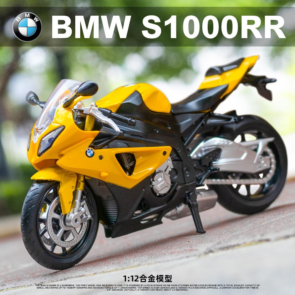 1/12 BMW S1000RR Diecast Motorradmodell Spielzeug Fahrzeugsammlung Motorrad Stoßdämpfer Offroad Motorrad Spielzeug Auto