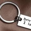 Stainless Steel Drive Safe Keychain Drive Safe Handsome, I Love You Letter Keychain  Lovers