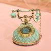 Vintage Telephone Shaped Enamel Box, Cloisonne Jewelry Storage Figurine, Creative Mini Alloy Craft for Home Display