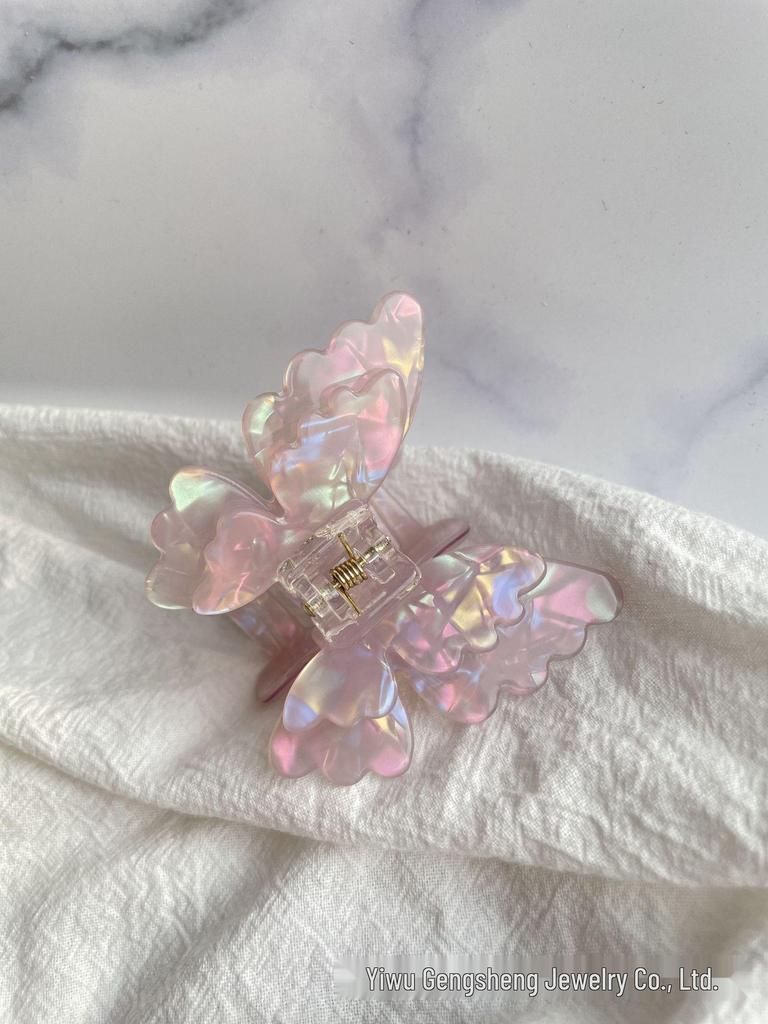 Colorful Double-Layer Butterfly Hair Clip - Fairy Shark-Style Accessory