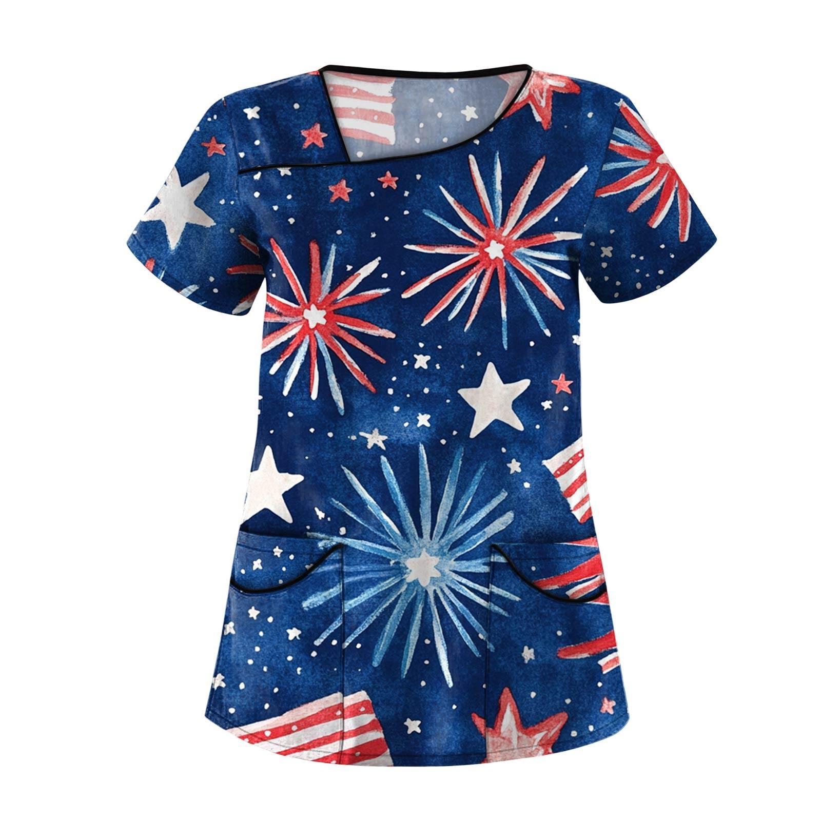 

Жіночий модний робочий одяг із короткими рукавами та подвійними кишенями XL