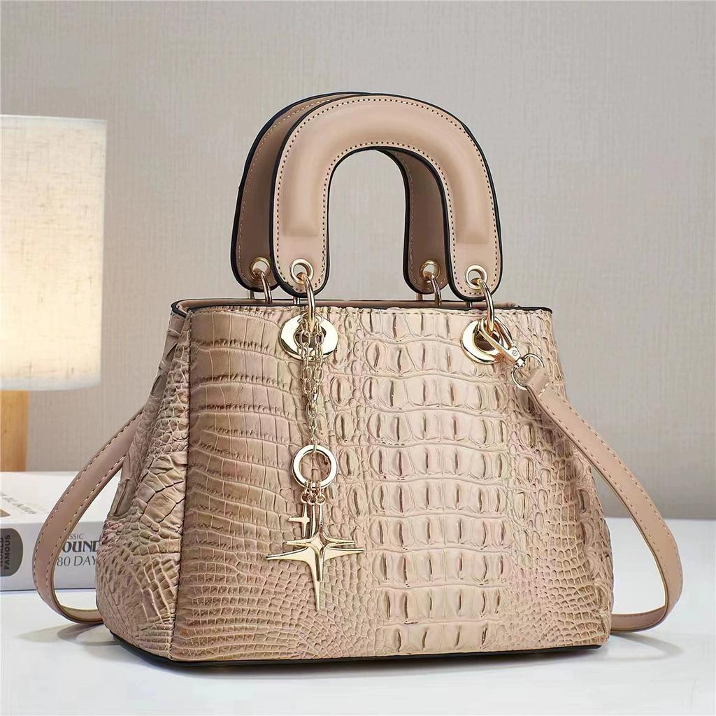 Women Crocodile Pattern PU Leather Handbag Luxury Designer Stylish Shoulder Crossbody Bag Daily Commute Purse