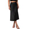 European & American Style Satin Midi Skirt - Spring/Summer 2025 - Elegant A-Line Polyester Skirt