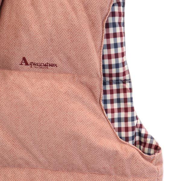 Aquascutum Down Vest M~L Pink Room Wear Chanchanko Men's Used