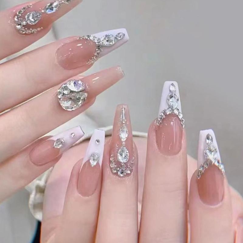 50Pcs Mini Shaped  Diamond Nail Decorations Flat Bottomed  Mixed Color Glass Gemstone Diy Manicure Accessory
