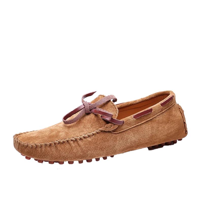 

British Style Genuine Leather Loafers Men Big Size 47 Soft Bottom Driving Lazy Shoes New Moccasins Outdoor Slip-on Suede Loafers 38
