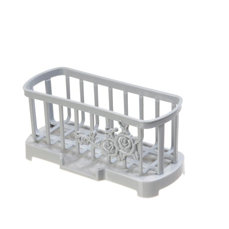 Samo-odvodňovací úložný košík na dřez, police, odkapávač na kuchyňský dřez, držák na mýdlo a houbičku, organizér do dřezu, kuchyňské doplňky