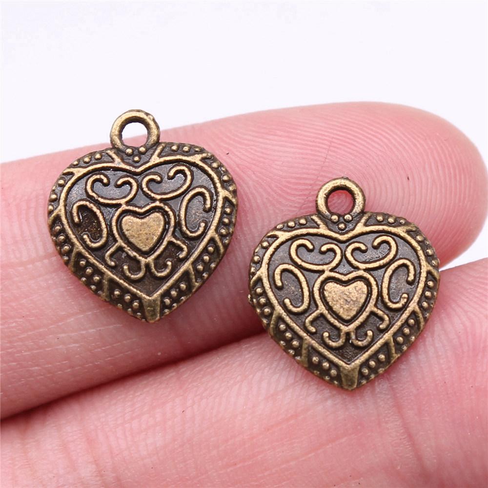 Charms Peach Heart-shaped Love Pendants Vintage Jewelry Supplies ZC094