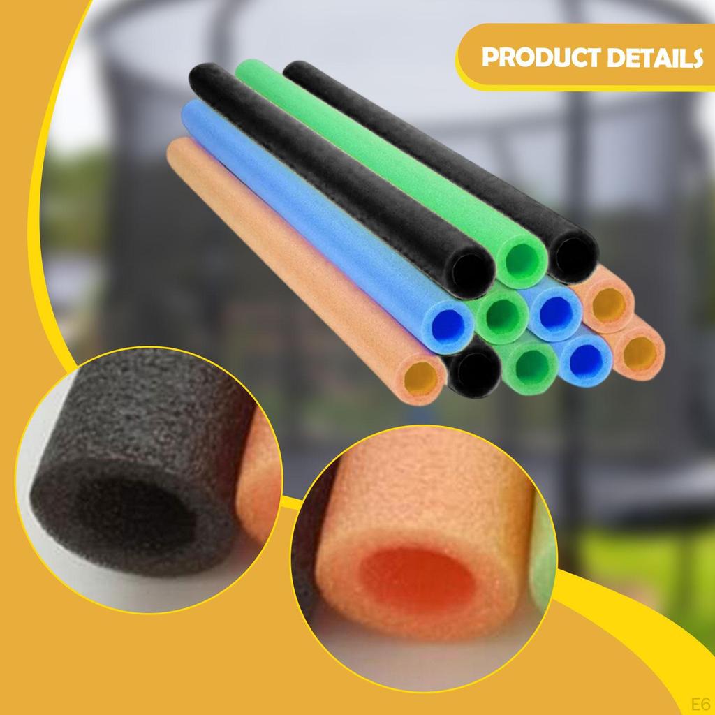 12 Pieces Trampoline Pole Foam Sleeves Replacements Lightweight Tubes Padding Outdoor