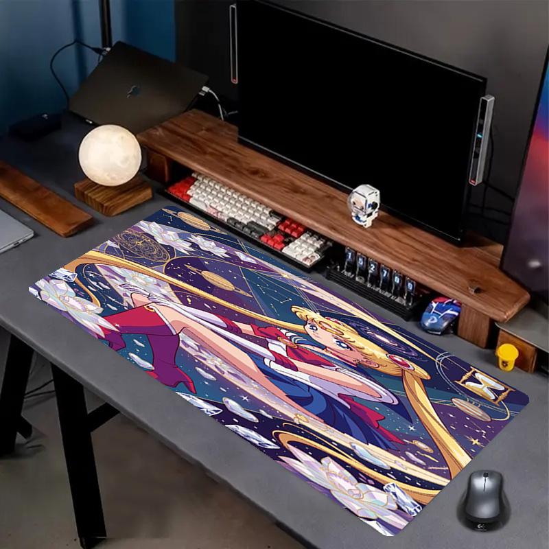 Sailor Moon Print Mouse Pad, Anti‑Slip Desktop Keyboard Mat, for PC Laptop Gaming Working Daily Use, Cool Festival Surprise Gift
