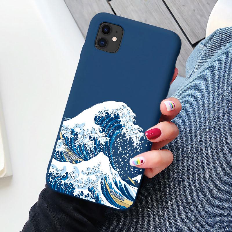 Anime Kanagawa Big Waves Ocean Wave Phone Case For iPhone 16 15 14 11 12 13 Pro Max Mini X XS XR 7 8 Plus SE Shockproof Cover