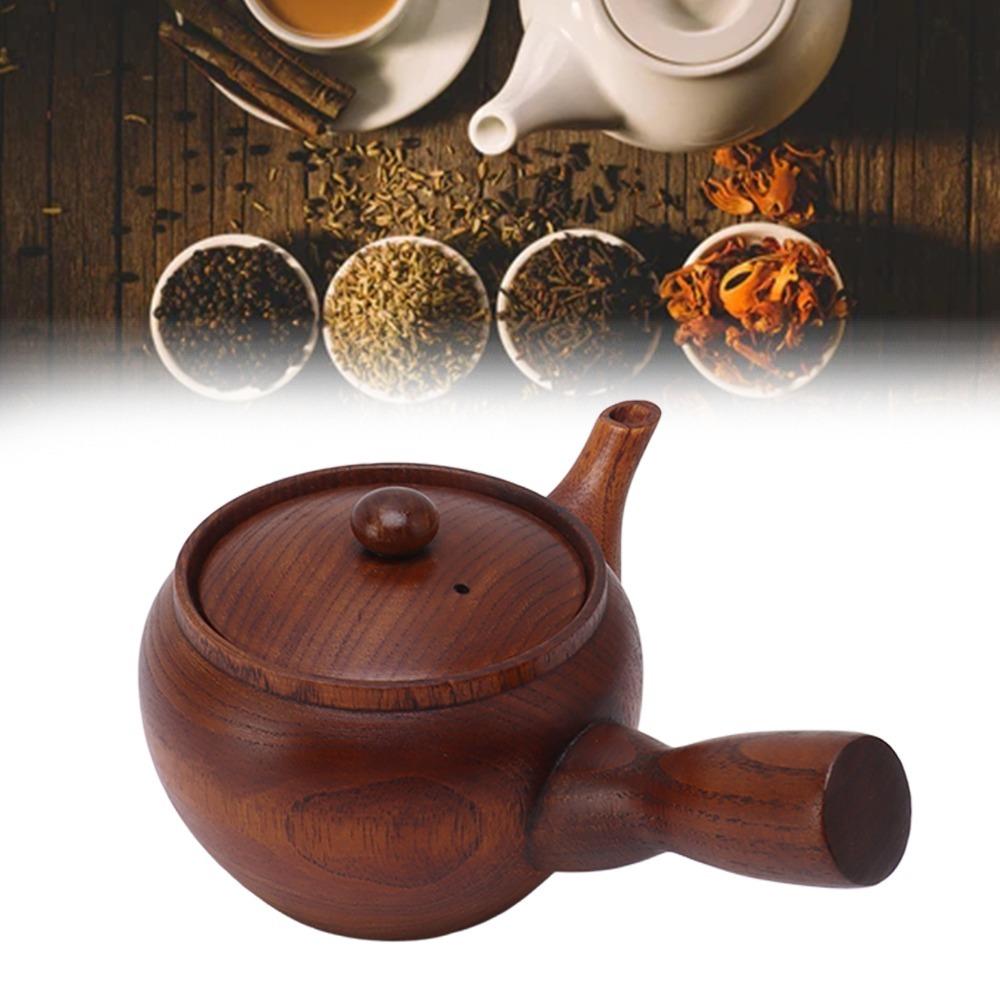 Exquisite Wood Tea Kettle Traditional Wooden Kung Fu Tea Pot Wooden Tea Pot  Restaurant Use