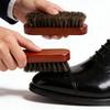 Brosse en Crin de Cheval avec Manche en Bois de Bouleau Poils Doux pour Cirage de Chaussures en Cuir Nettoyage Entretien Daim et Nubuck