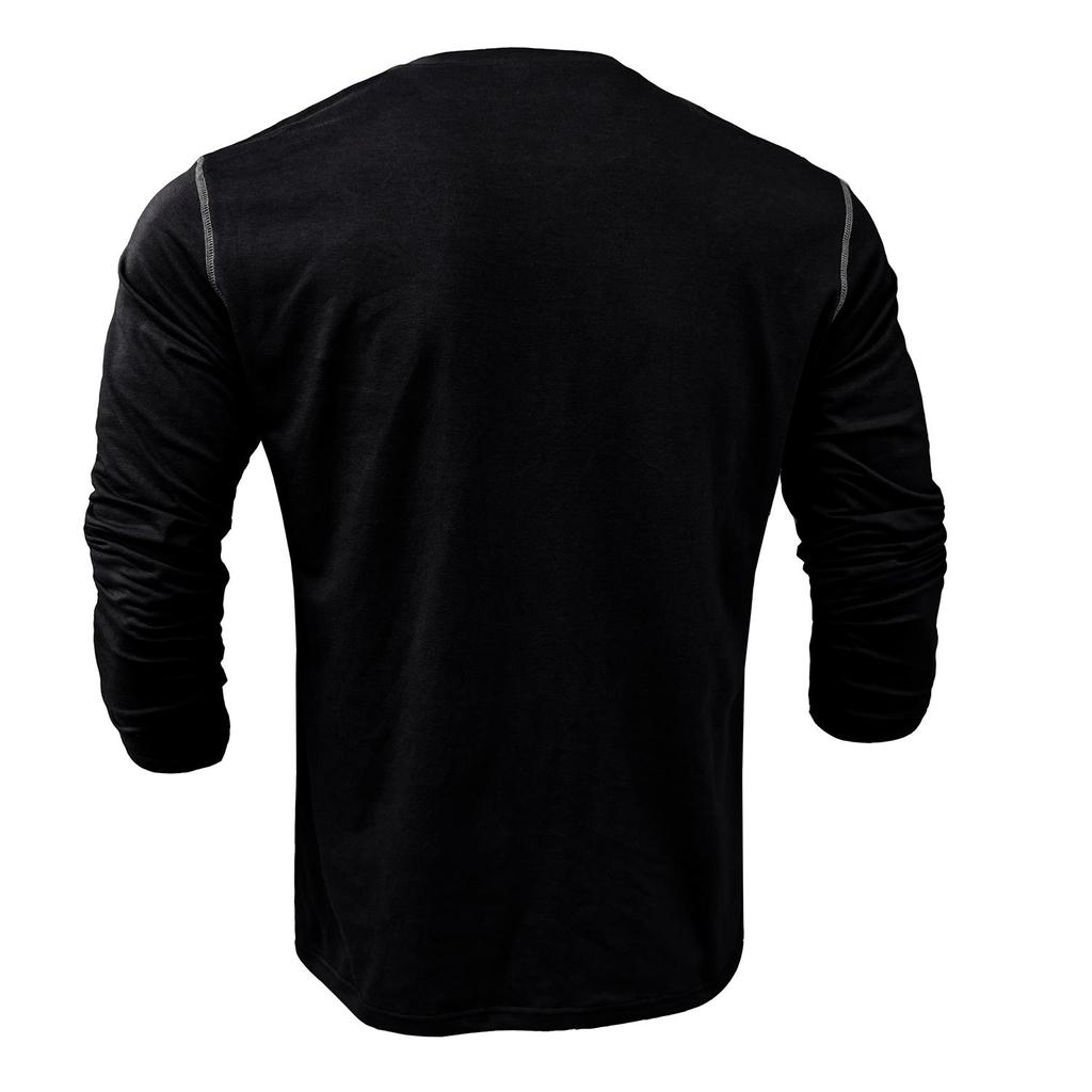 Men's Clothing Button down Shirts Long Sleeves Pullovers Knitted T-shirts In Matching Color Buttons Round Neck Tops with Chest Pockets Stylish Casual