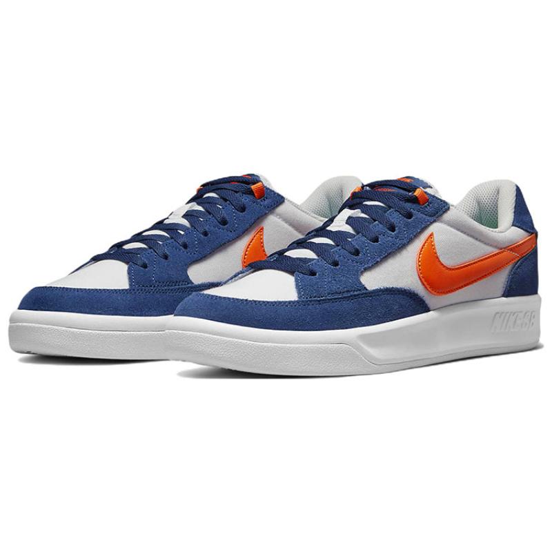 Nike Sb Adversary Premium White Navy Safety Orange Skateboard Shoes CW7456-402