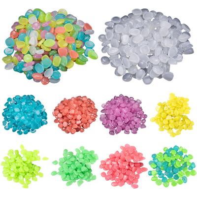 100Pcs Fish Tank Pebbles Multifunction Glow In The Dark Pebbles Outdoor Decorative Stones Reusable for Aquarium Fish Tank