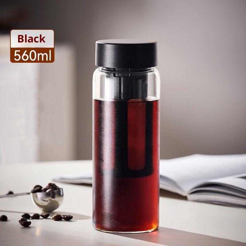 Gianxi Glass Cold Brew Coffee Mug Portable Travel Cold Brew Bottle Glass Cold Brew Cup American Summer Cold Brew Cup Glass Cup