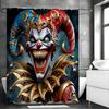 Halloween Scary Clown Shower Curtain, Bathroom Decorative Shower Curtain, Waterproof Shower Curtain with Hooks