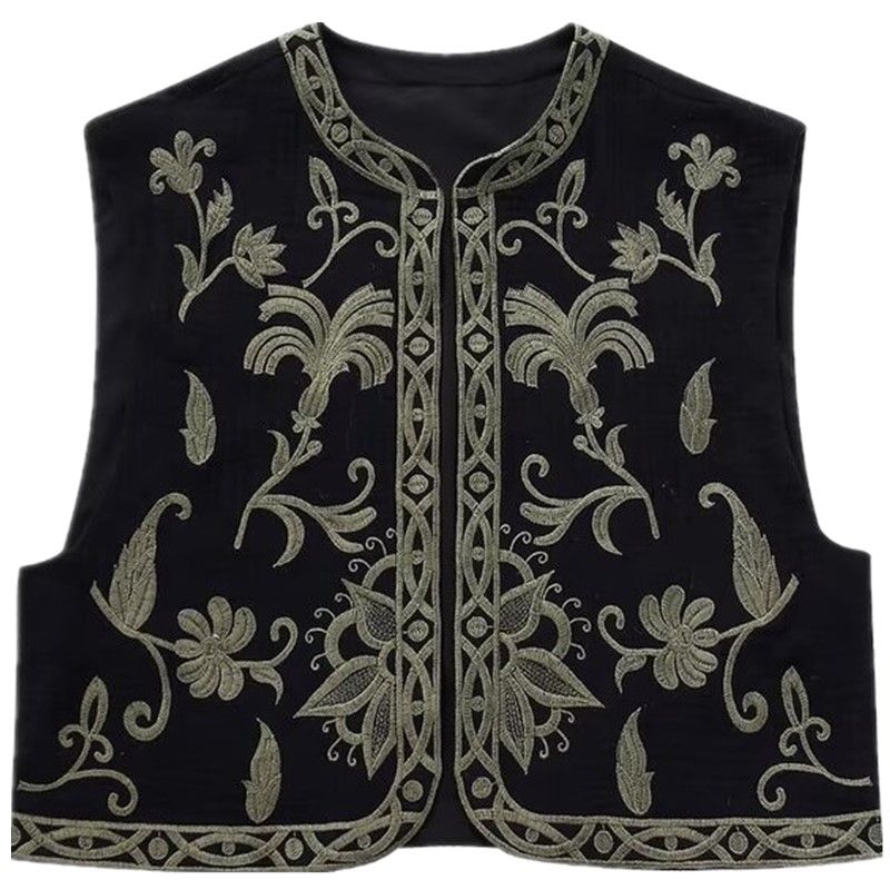 Fashion Style Stylish Easiest for Match Slim Looking Short Vest Embroidery
