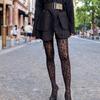 Black Sheer Tights Leopard Print Seamless Stockings Y2K Style Thin Pantyhose