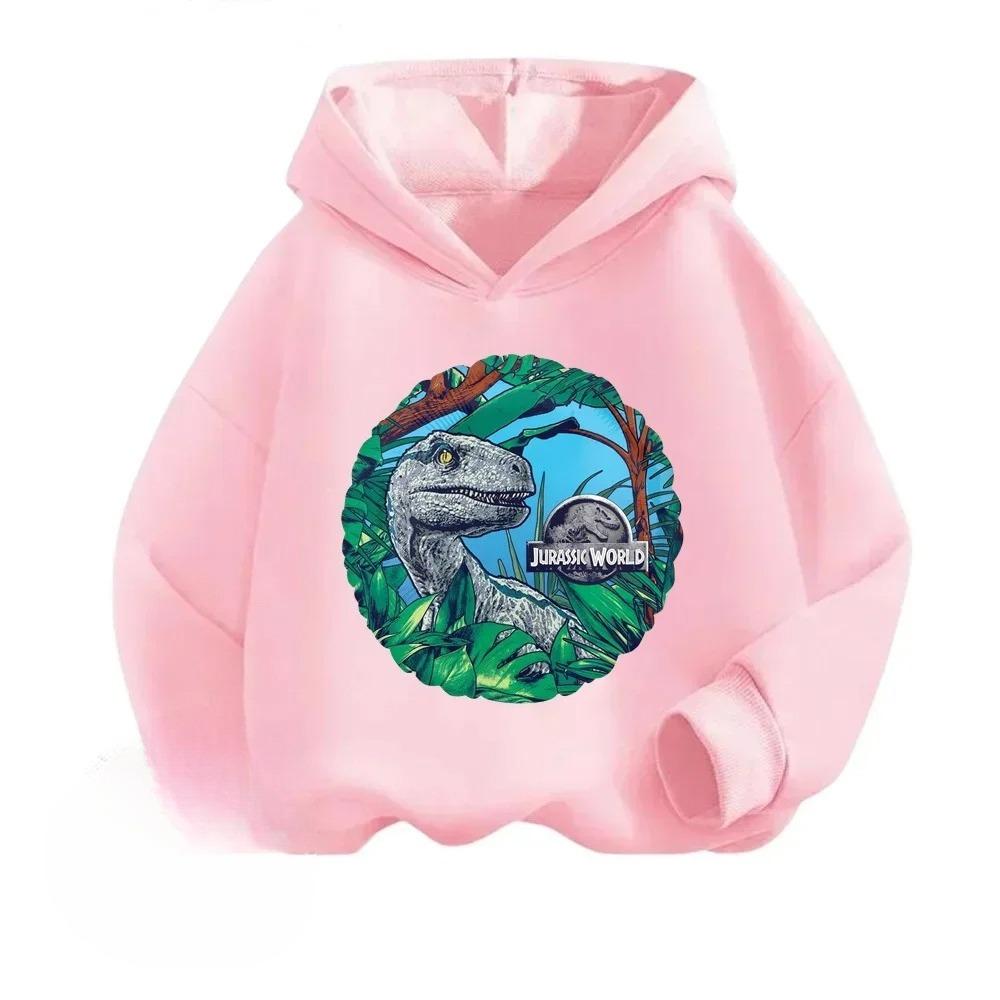 Jurassic World Cartoon Printed Children's Hoodie Autumn/Winter New Girl's Top Comfortable and Warm Hoodie