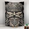 Tapestry Odin Norse God Silver Beard Rune Crown Poster Wall Art for Living Room