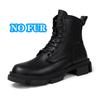 Genuine Leather Motorcycle Boots for Men New Fashion Mens High Top Footwear Warm Plush Fur Winter Boots Luxury Brand Snow Boots