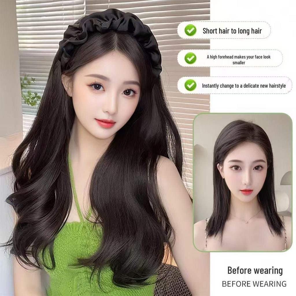 Elegant Cloud Headband with Long Curly Fake Hair